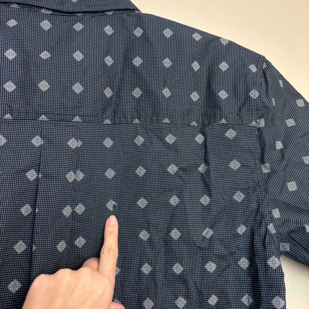 Cody James Mens S Navy Blue Galaxy Geo Diamond Print Button Shirt Cowboy Western - Picture 11 of 15